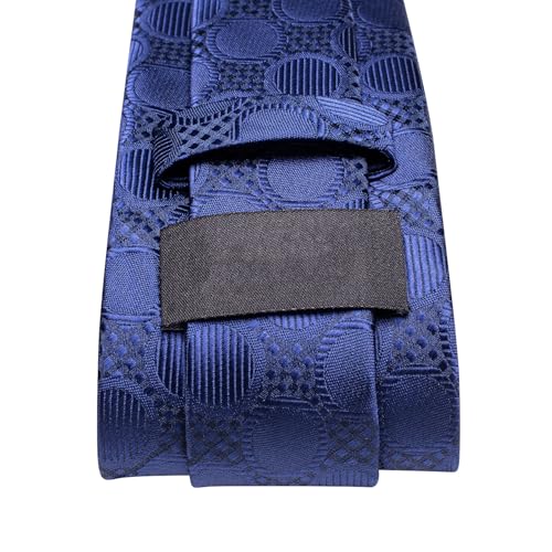 Image of Dubulle Mens Paisley Striped Tie Woven Necktie for Men and Handkerchief Cufflinks Set Wedding Formal Business