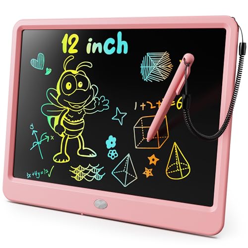 Image of KOKODI LCD Writing Tablet, 12 Inch Colorful Toddler Doodle Board Drawing Tablet, Erasable Reusable Electronic Drawing Pads, Educational and Learning Toy for 3-6 Years Old Boy and Girls(Pink)