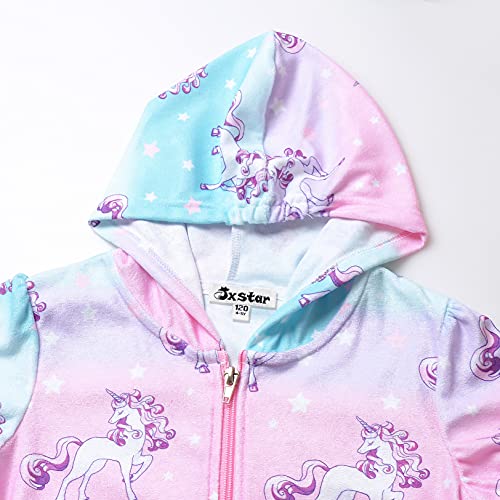 Jxstar Girls Swim Cover Up Terry Swimsuit Coverup Beach Pool Kids Zip Up Robe3