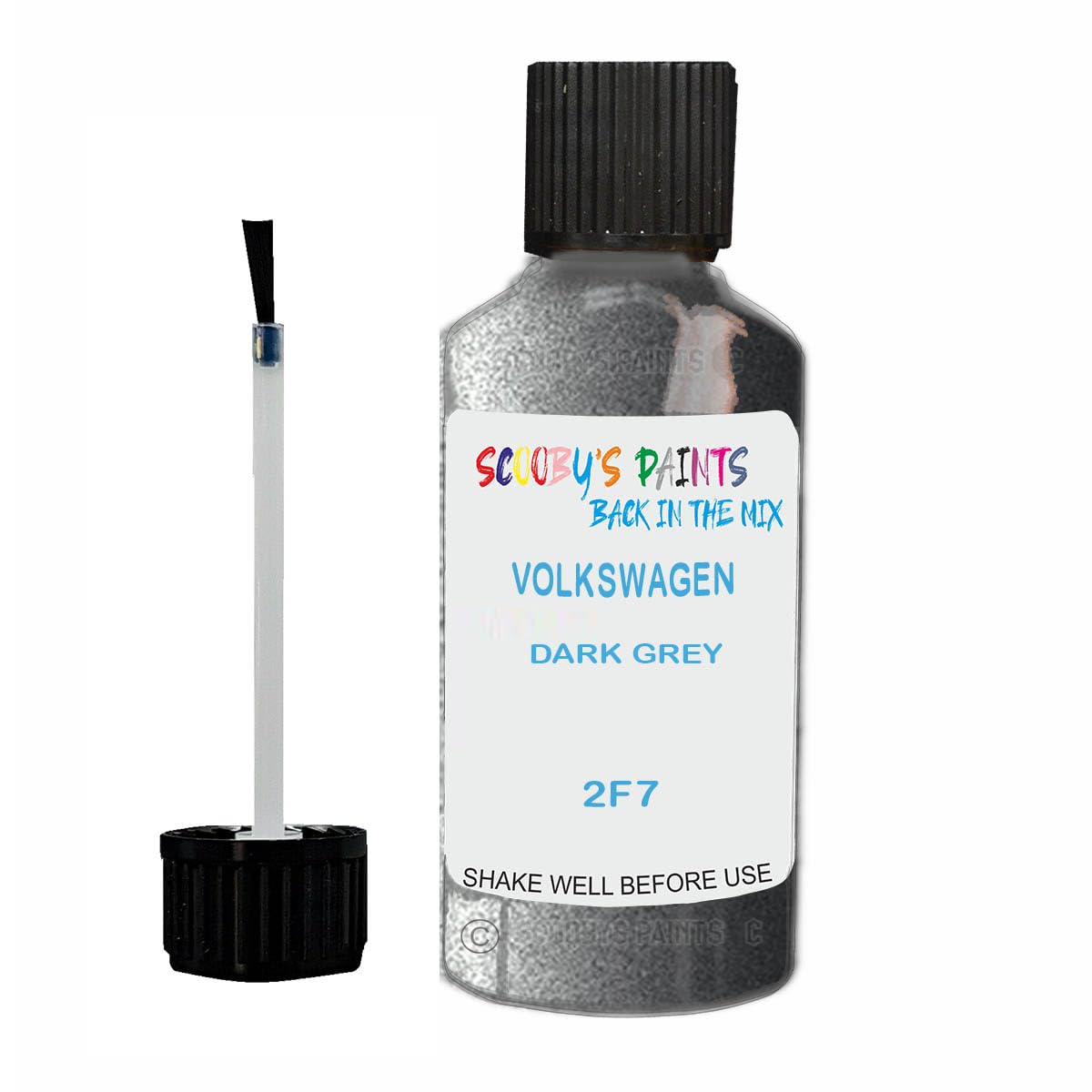 Scoobys Paints Back In The Mix Dark Grey Touch Up Paint For Volkswagen 2F7 Metallic