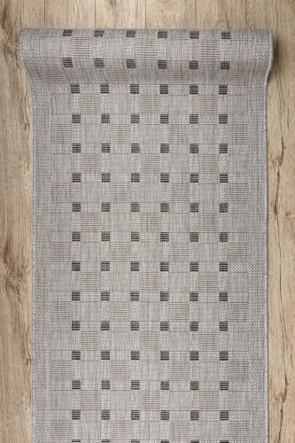 Alfombra rectangular gris 150x100 de comedor moderna SISAL SION 6052 5