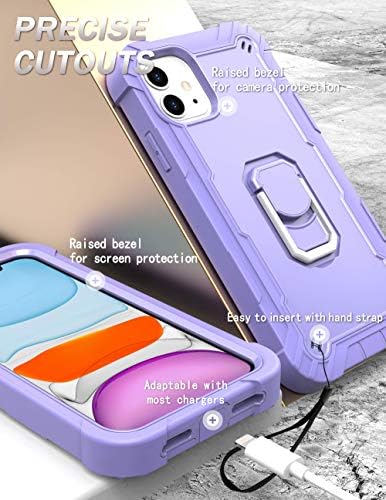 Hitaoyou iPhone 11 Case, Phone Case iPhone 11, Heavy Duty 3 in 1 Full Body Rugged Shockproof Hybrid Hard PC Soft Rubber Bumper Drop Protective Girls Women Boy Men Cases for iPhone 11