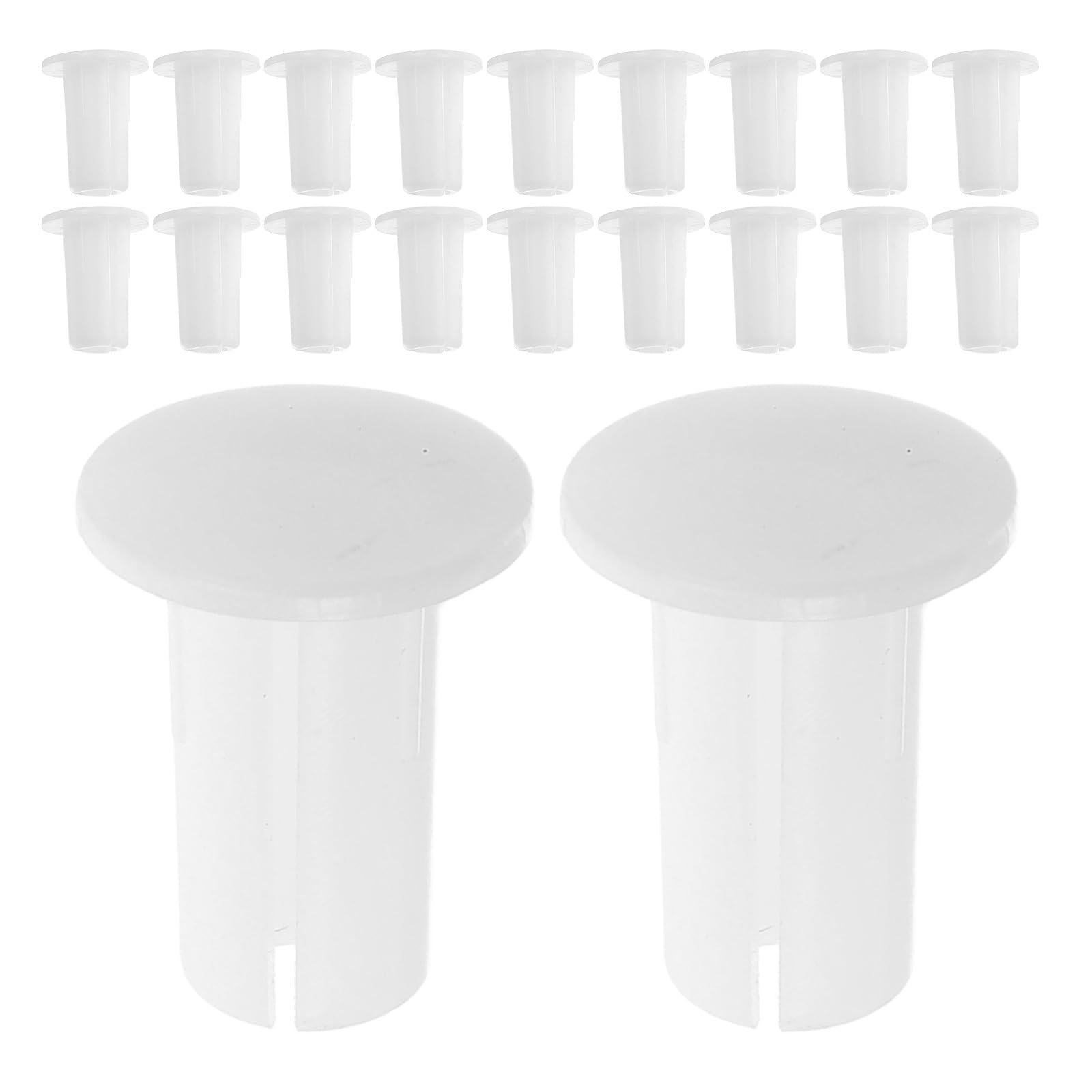 Tapones de plástico blanco Hohopeti antidesgaste para barra de ropa, 20 uds