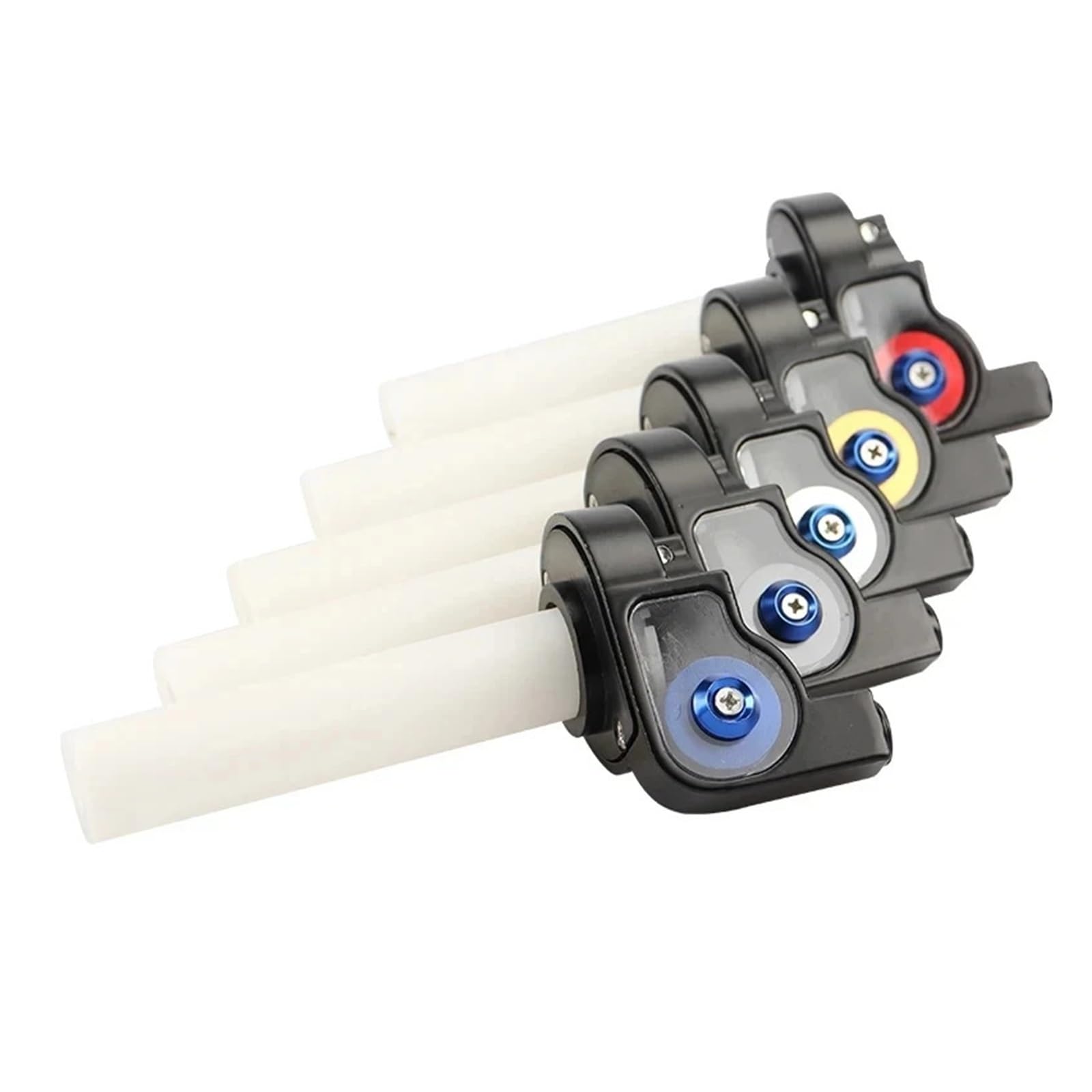Motorrad Handgriffe Griff Bar Motorrad Gas Griff Griffe Drehen Twist Drossel Mit Pit Dirt Motocross ATV Für Offroad Quad Lenker Abdeckung(Silver-1)