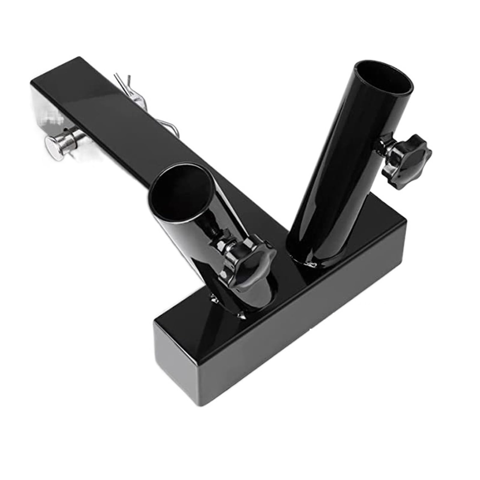 Adjustable Trailer Hitch Hitch Mount Flag Pole Holder Flagpole Universal for Standard Receiver Fit for Truck SUV RV Pickup Towing Mounts, Nero-Double Tube