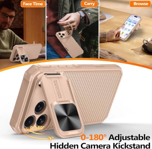 Image of for 18 Pro Case with Slide Camera Cover, Fit for Magsafe Rose Gold