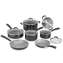 Cuisinart® Ceramica XT: set 11 pezzi con rivestimento ceramico al titanio, manici in silicone, coperchi in vetro, senza sostanze nocive, riscaldamento rapido e uniforme