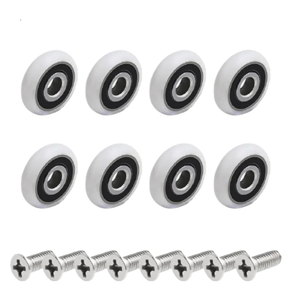 Shower Door Rollers 8/10Pcs Shower Cabin Rollers Replacement Runner Wheels 19/23/25mm Wheel Diameter 5/6mm Hole(25MM B)