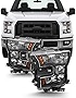 AKKON - For 2015 2016 2017 Ford F-150 F150 Factory Halogen Model Black Housing Headlight Lamp Set (Driver & Passenger Side)