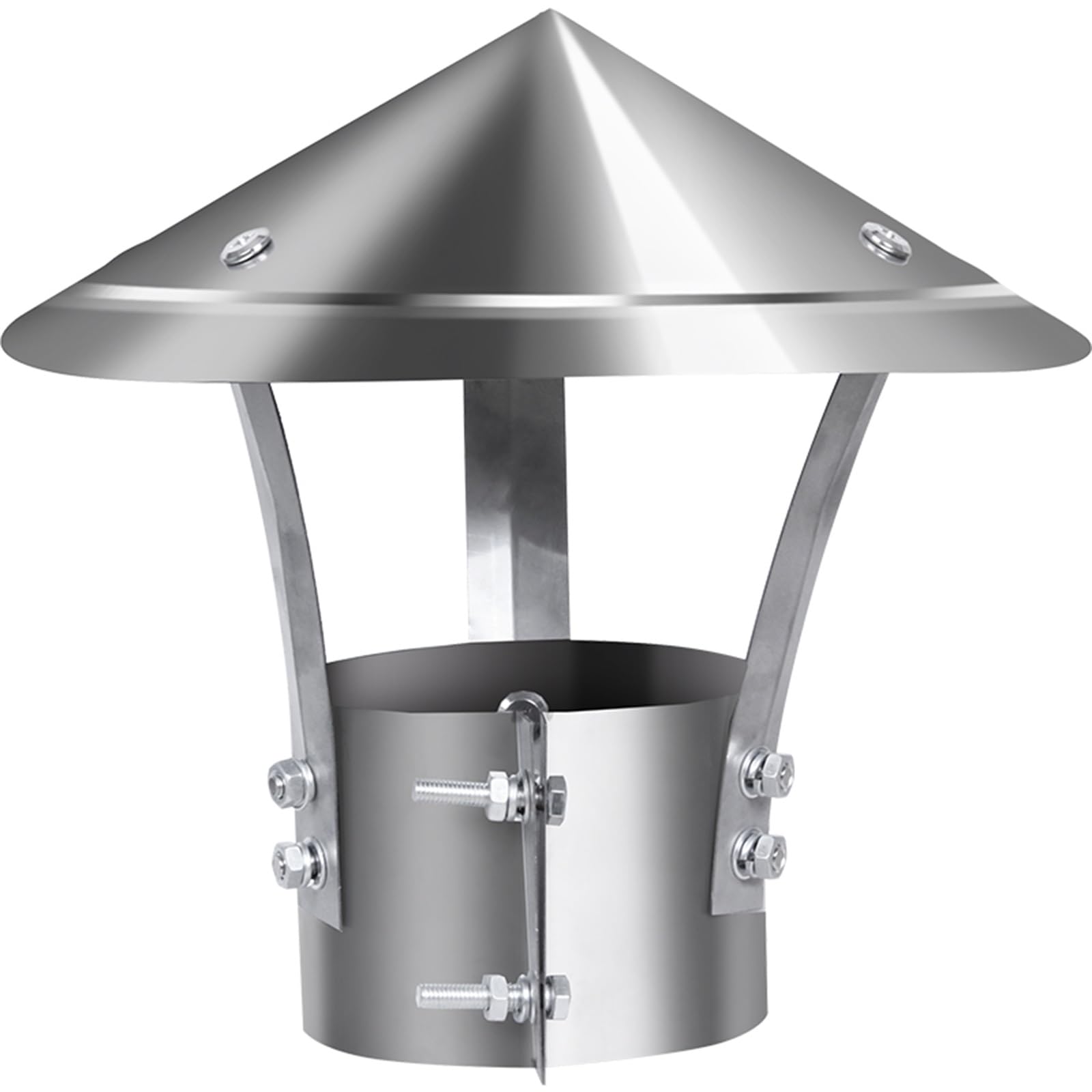 YFBCMXSKG Chimney Cap 3.2'' 3.5'' 3.9'' 4.3'' 4.7'' 5.9'' 8.7'' 9.8'' Stainless Steel Chimney Rain Caps, Fireplace Chimney Cover Adjustable Bottom Stove Pipe Topper(3.9in)