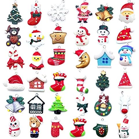 36 PCS Mini Resin Christmas Ornaments-Micro Landscape Ornament Decoration for Mini Christmas Tree and DIY Fairy Garden Dollhouse Desktop Decoration Cover
