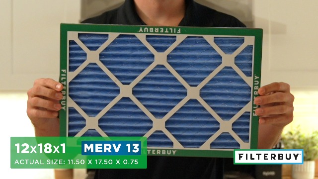 Image of Filterbuy 12x18x1 Air Filter MERV 13 Smoke & Allergy Defense (4-Pack) | Electrostatic Pleated HVAC AC Furnace Filters Replacement, Made in USA (Actual Size: 11.50 x 17.50 x 0.75)