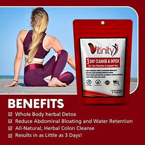 VITINITY 3 Day Detox - Natural Whole Body Detox Pills - Colon Cleanse for Digestive Health - Herbal Supplement for Weight, Bloating, & Constipation Relief - Apple Cider Vinegar & Cayenne Pepper (1) - Image 7
