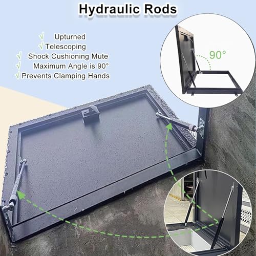 Tragaluz de ventilación para ático con trampilla de acero resistente gris 6
