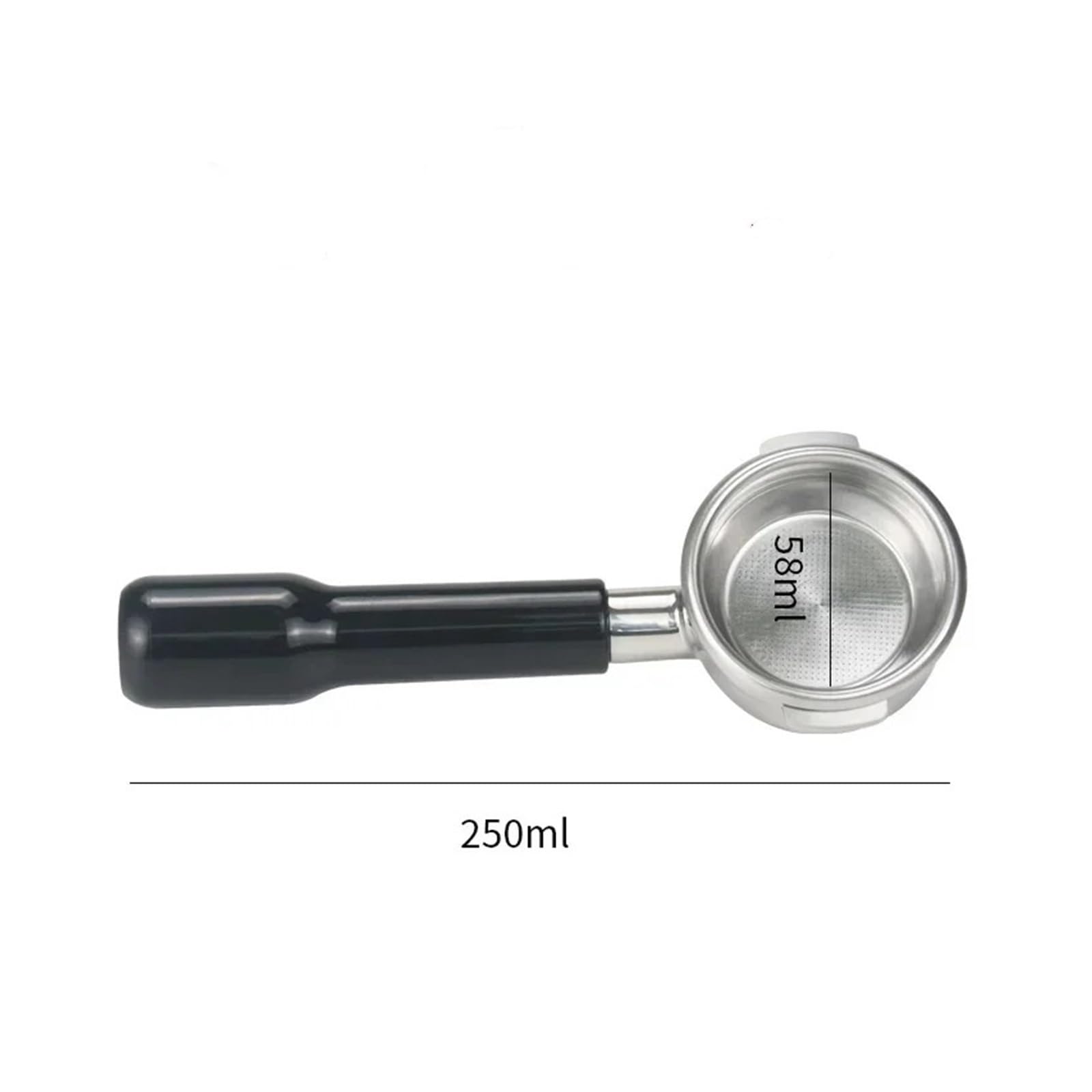 Portafiltro sin fondo de 58mm, compatible con cafetera Breville BES900/920/980, mango acero inoxidable 304, 2 orejas(58mm-Breville-Beech)