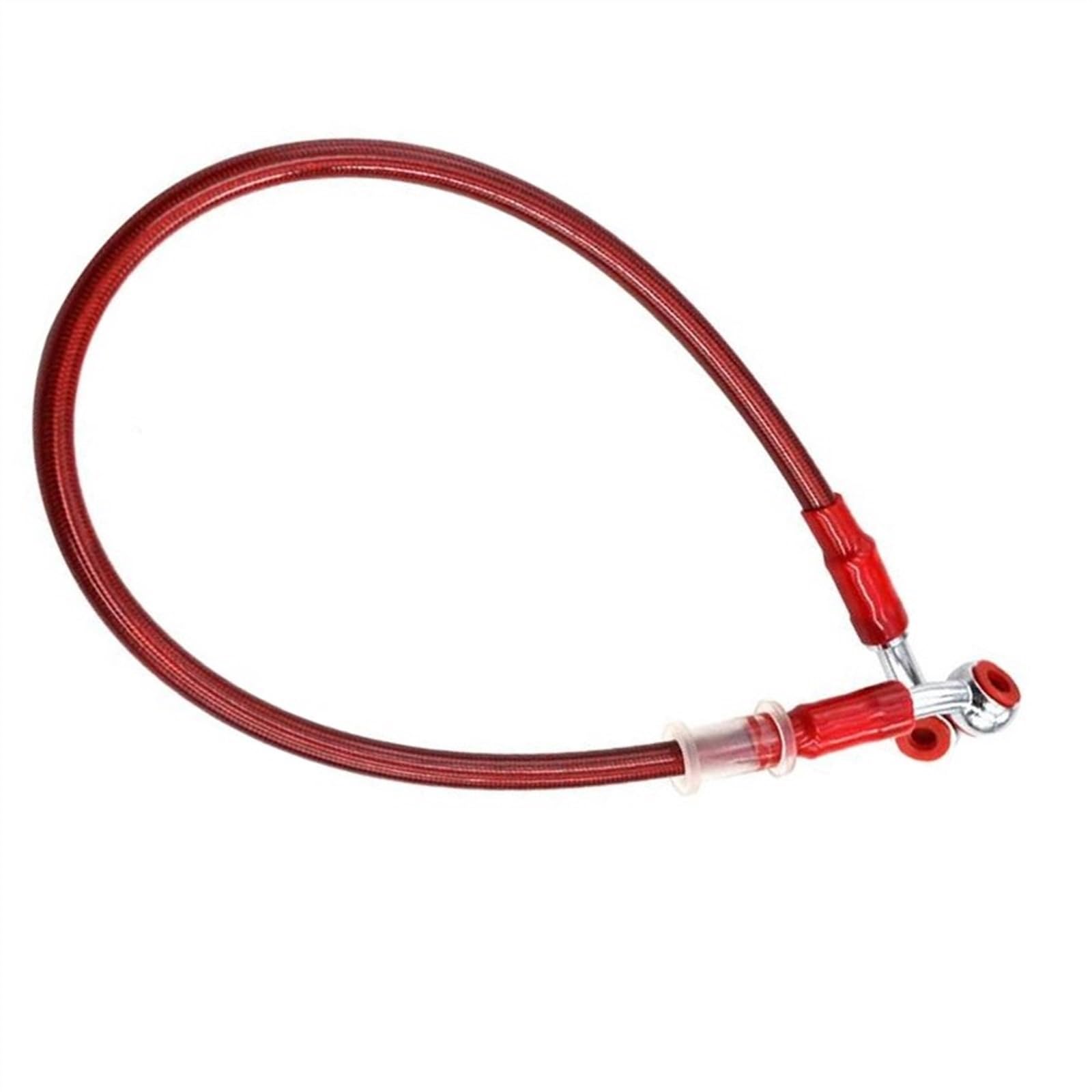 Ksxzw Black- Silver Motorbike Part Motorcycle Braided Steel Hydraulic Brake Line Clutch Oil Hose Tube 60Cm(Black- Silver)