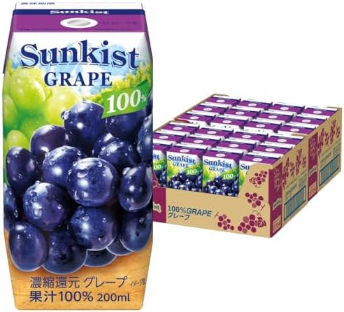 （06:00時点） 森永乳業 サンキスト 100%グレープ 200ml [ ぶどうジュース 紙パック 飲料 ドリンク 飲み物 常温保存 ]×24本