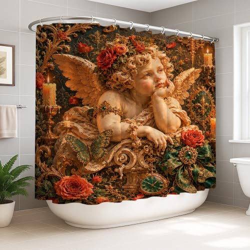 Rideau de douche polyester imperméable extra large style baroque - 2