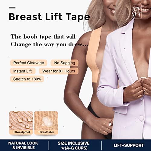 Image of Tripsky XL Breast Lift Tape, BoobTape for Large Breasts,Body Tape for Fashion,Athletic Tape Boobtape &NippleCover for A-G Cup