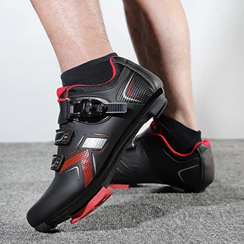 Image of KESCOO Unisex Cycling Shoes Compatible with Peloton Bike & SPD Indoor Outdoor Road Bike Cycling Shoe for Men Women, 1 Hook and Loop Strap, with Delta Cleats