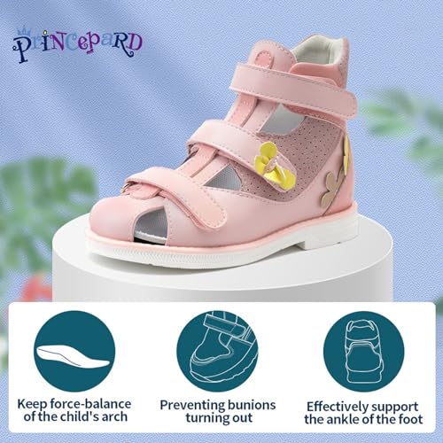 princepard Toddlers Orthopedic Sandals with Arch Support,High-top Supportive Shoes3