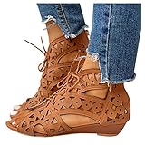 Shoes for Women,Wedge Sandals for Women Womens Wedges Platform Espadrilles Shoes Tie Up Casual...