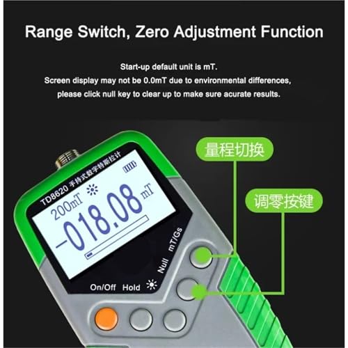 Medidor Gauss Digital de Campo Magnético Portátil TD8620 miniatura 4