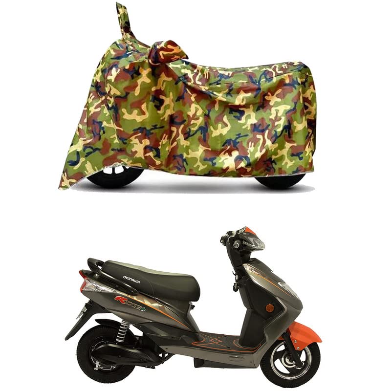 Image of Waterproof 100% PVC Coated Bike Scooty Two Wheeler Body Cover Compatible for Okinawa Ridge Plus /UV-Rays /Heat Protection /Birds Dropping /Scratchproof /Dust Proof /All Varient[6X6 Jungle Print]