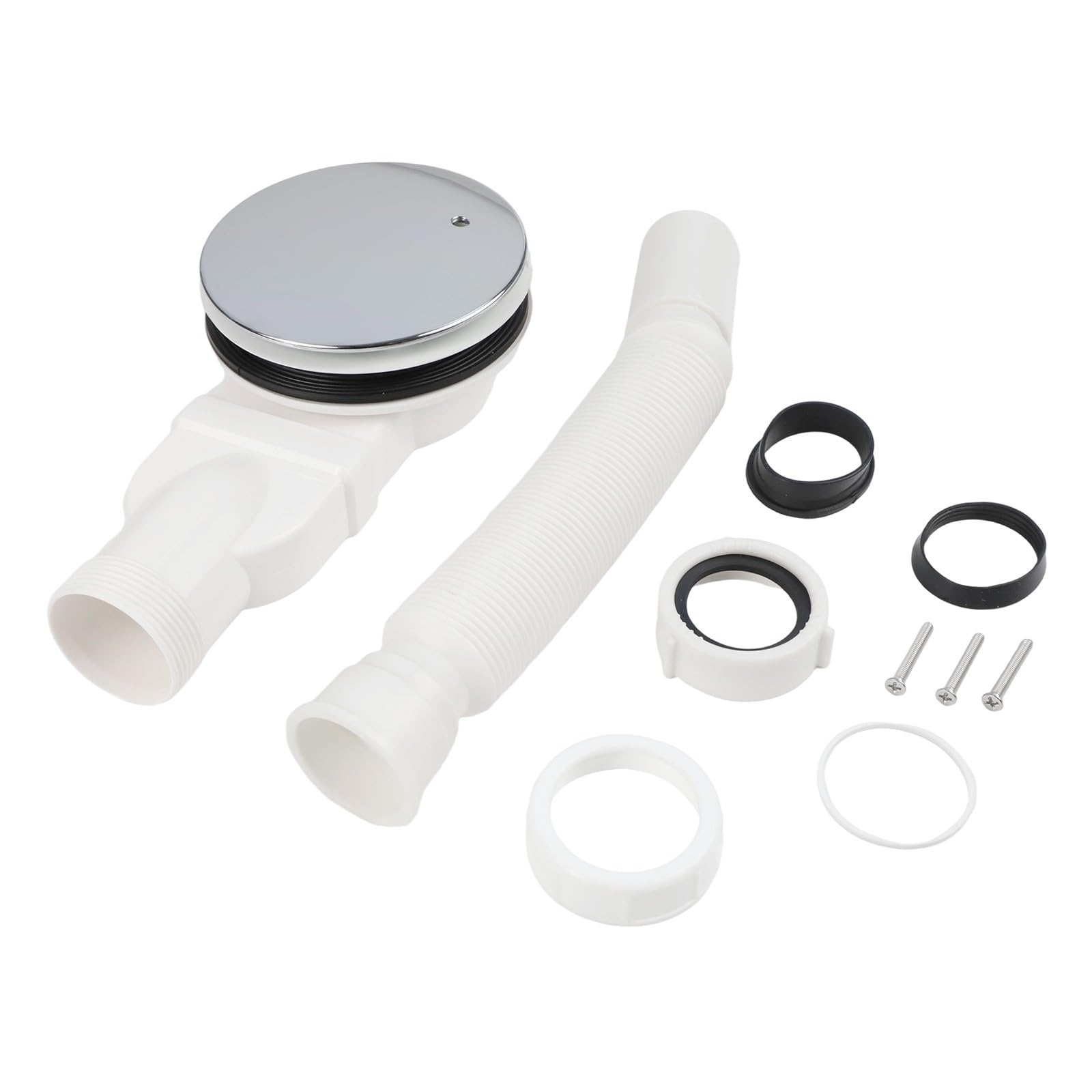 Siphon de douche fin blanc pour baignoire de 90 mm, compatible avec les bacs de douche standard, entretien facile, accessoire de salle de bain moderne, solution de drainage élégante
