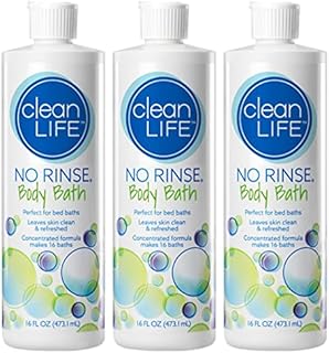 No-Rinse Body Bath, 16 fl oz - Leaves Skin Clean, Refreshed and Odor-Free (Pack of 3) - Makes 16 Complete Baths
