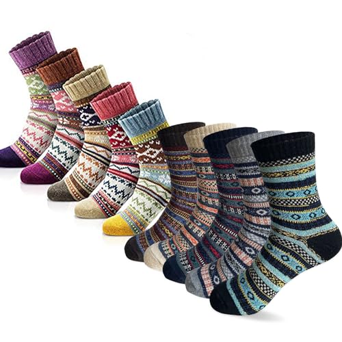 MORECOO Socks for Women 10 Pairs, Womens Winter Socks Warm Wool Thick Soft Sock Christmas Gifts for Women