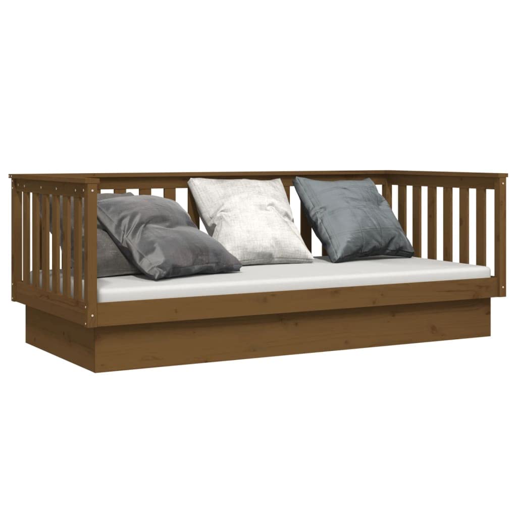 Legno massello di pino divano letto pieghevole Ambra 80x200 cm marrone