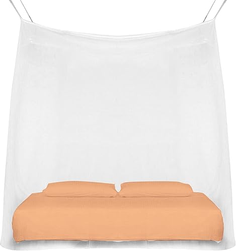 Miniatura 3 de Cortina colgante para colgar en el toldo de la cama, 4 postes de esquina, elegante cortina de malla para cama, cuna, hamaca o campamento, fácil de