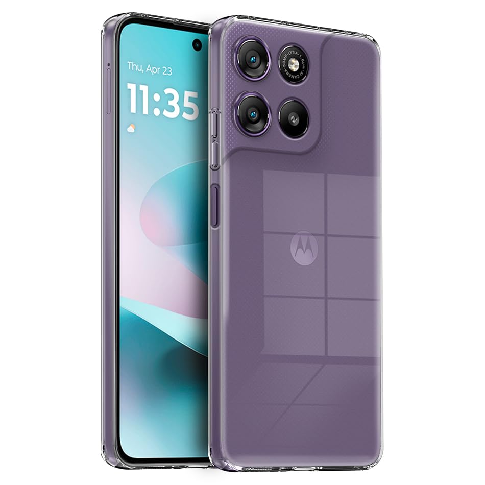 Image of Fashionury Crystal Clear Case for Motorola Moto G67 Power 5G / G57 Power 5G | Yellowing Resistance | Transparent TPU Silicone | Raised Camera Lips | Slim Transparent Cover