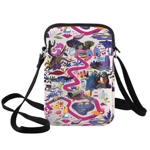 BWWKTOP Fairy Tales Alice Crossbody Purse Cheshire Cat Fans Gifts Alice Shoulder Bag Fairy Tales Alice Merch