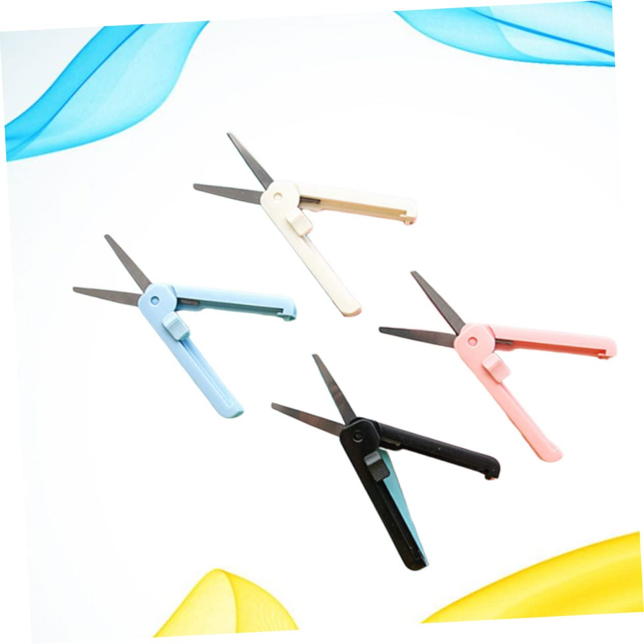 STOBOK 8piezas Tijeras Plegables Portátiles De Inoxidable Para Oficina Cocina y Manualidades Mini Cortadoras Seguras y Mixtos