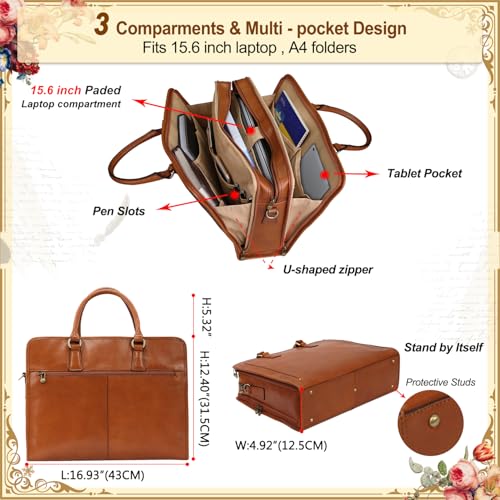 Banuce Italian Leather Briefcase for Women