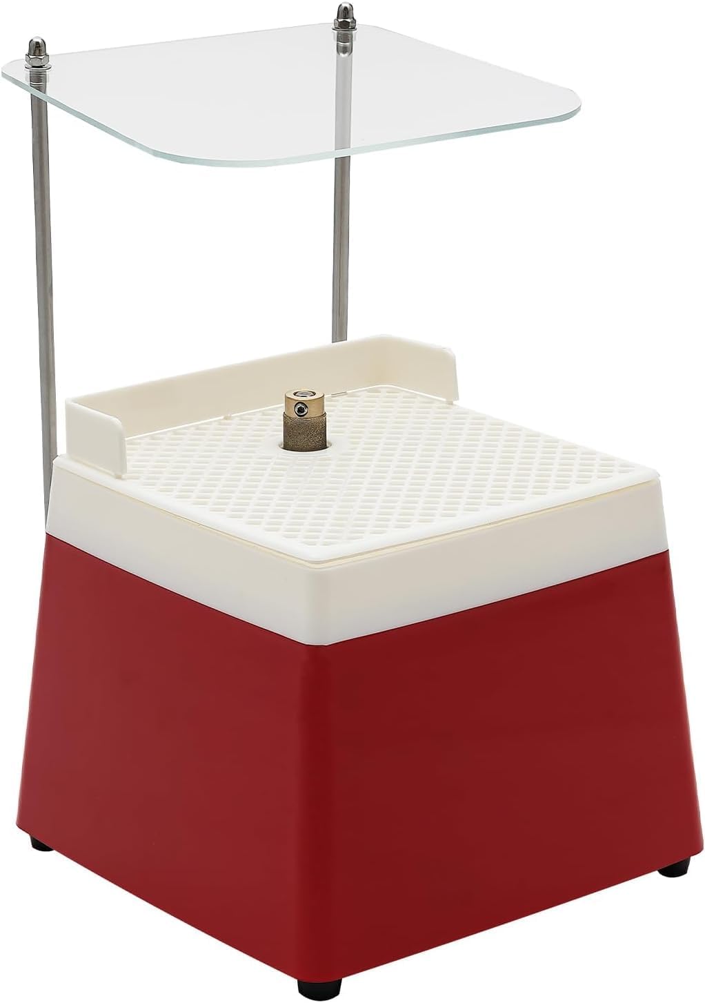 MCBL58 Portable Stained Glass Grinder with Shield - 110V 65W, 4200 RPM Mini Art DIY Tool for Glass & Ceramic Processing,Desktop Glass Grinder for Precision Grinding