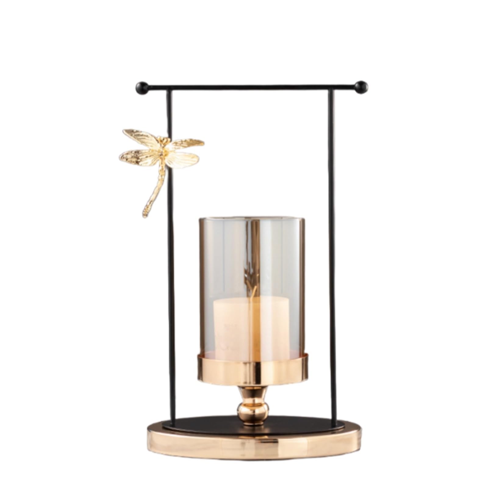 Candelabro de Escritorio Antiguo Estilo Retro Europeo, candelabro Alto de Hierro, Bandeja Decorativa, Porta Joyas for decoración de Bodas, restaurantes,(34cm)