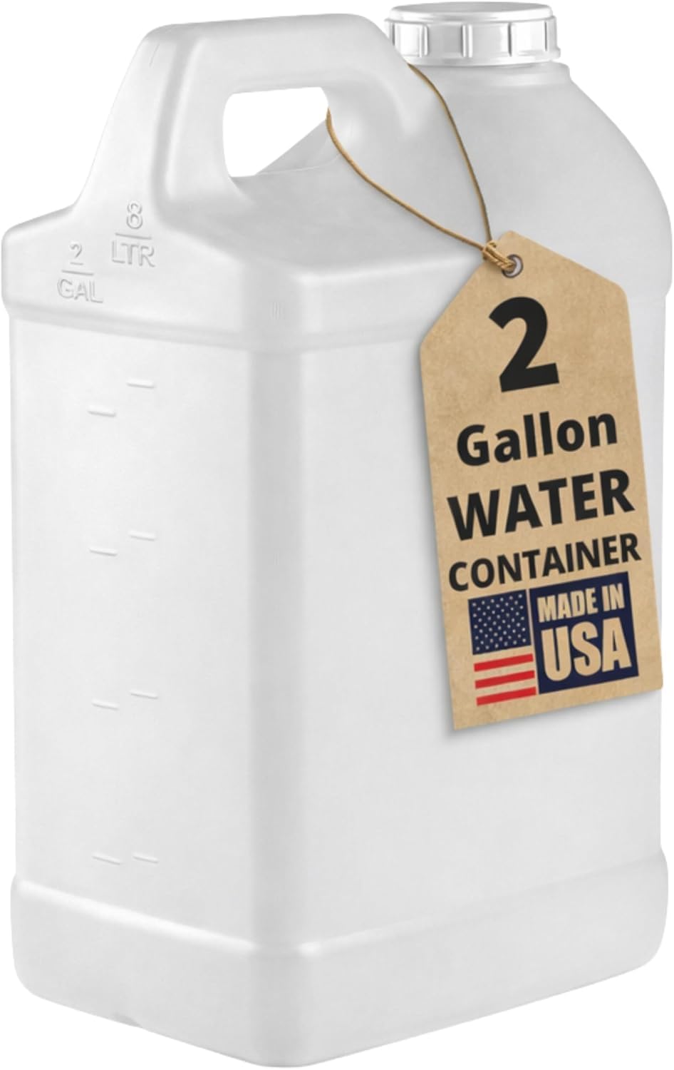kitchentoolz 2 Gallon Water Jug - Plastic - Made in USA - Pack of 4