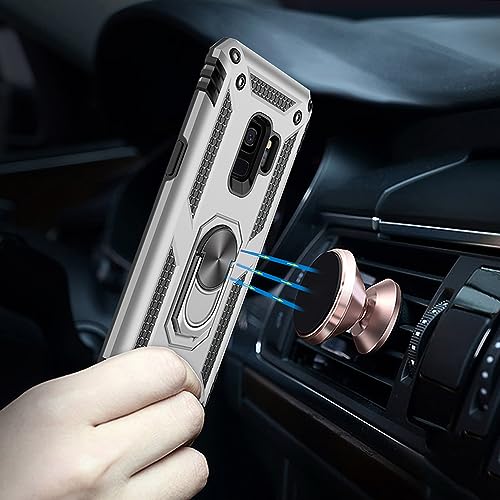 Aozuoton for Samsung Galaxy S9 Case, Military Grade 16ft Drop Tested Ring Shockproof Protective Phone Case for Samsung Galaxy S9, Silver - image 5