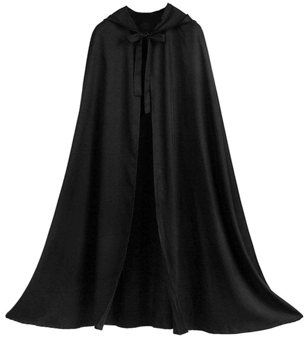 Tumknow48’’ Unisex Halloween Hooded Cape Gothic Medieval Witch Vampire Cloak for Men and Women Cosplay Costume