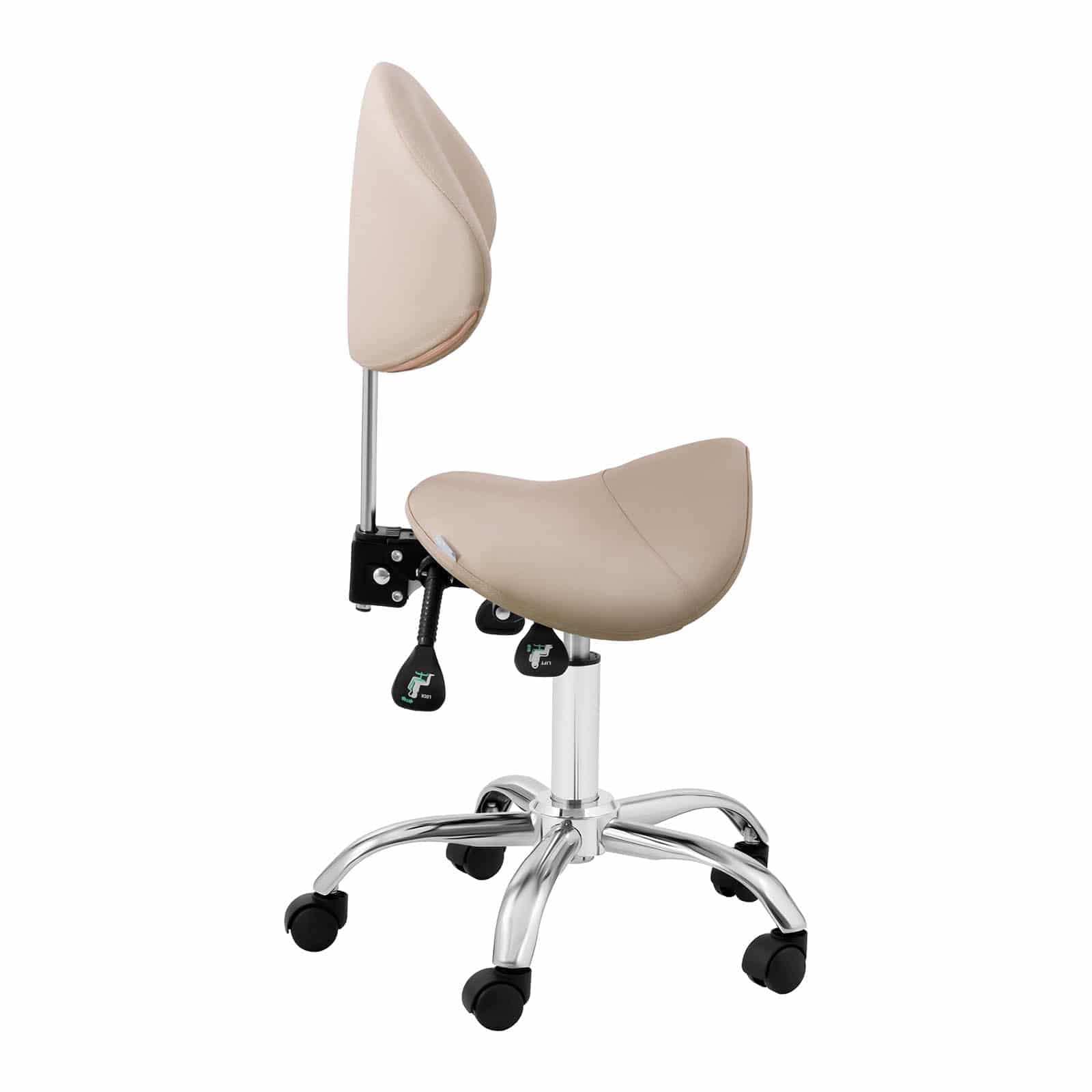 Physa Mannheim Cream Chaise Selle De Cheval Crème Argent Dossier Et Siège Réglables en Hauteur Tabouret De Cheval