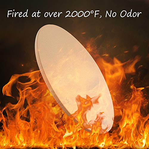 pentaQ 4 Pieces Pizza Stone Set, 15\" Pizza Stone for Grill and Oven with 10 Inch Stainless Steel Pizza Peel, Serving Rack and Pizza Cutter for Free, Cordierite Round Baking Stone - Thumbnail 6