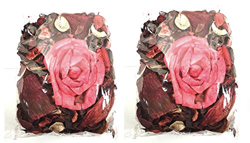 Youngland London Potpourri con fiori e fragranza, aroma di rosa rossa, set da 2 sacchetti