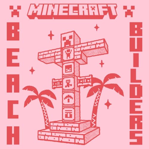 Girl's Minecraft Beach Builders Monocolor T-Shirt2