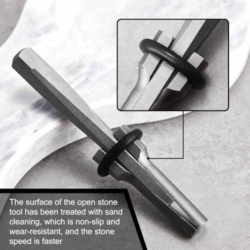 Image of Gisafai 1 Pcs Rock Splitting Wedges, 3 /4'' Wedge and Feather Shims, Heavy Duty Chisel and Feather Stone Splitting Tools Rock Hounding Equipment for Marble Rocks Concrete Granite