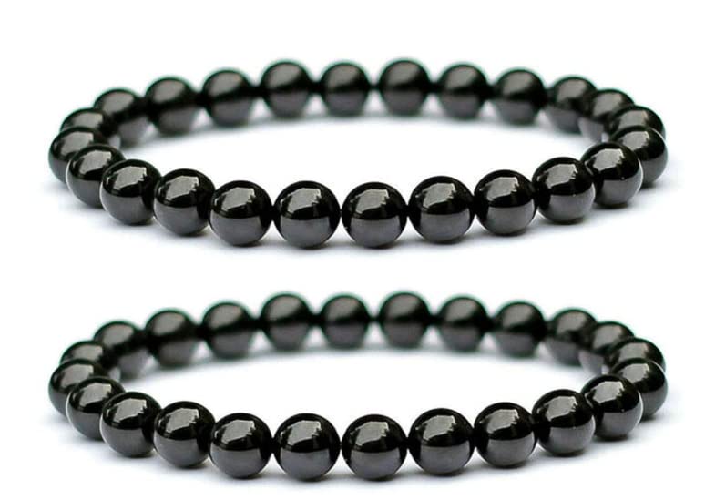 SBWC Black Glass Beads Bracelets & Beaded Jewellery for Men and Women, Fashion Bracelet, Wristband, Stylish Crystal Glass Bracelet, Hand Band For Men/Women Evil Eye killer [wrist bead band, 2] (B0C13WP9LZ) Amazon Price History, Amazon Price Tracker
