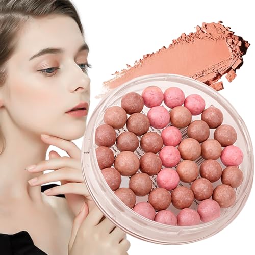 Colorete Facial Para Mejillas: Colorete En Polvo Sedoso Compacto, Cosmético De Color De Larga Duración, Maquillaje Con Acabado Y Mezclable, Pigmento Prensado Ligero | Potenciador De Belleza Diar