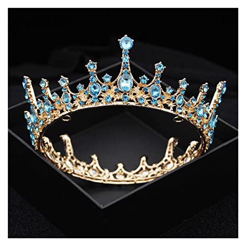 Tiara de novia vintage con tiaras y coronas de cristales redondas para boda